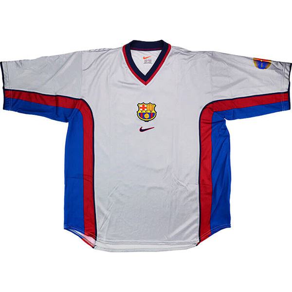 Barcelona away retro soccer jersey bogarde maillot match men's 2ed sportwear football shirt 1998-1999