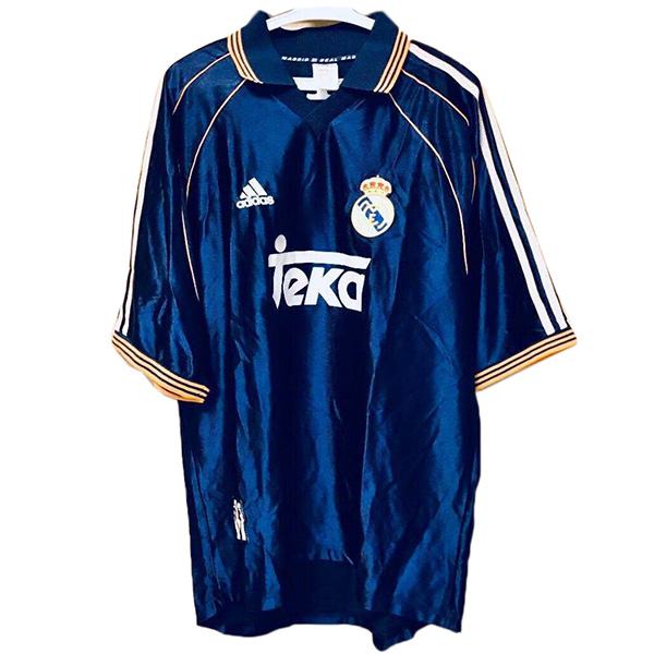 Real madrid away retro jersey maillot match men's 2ed sportwear football shirt 1998-2000
