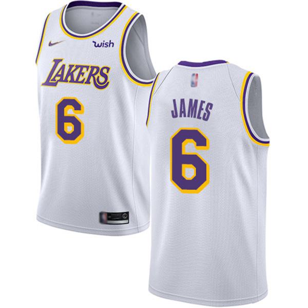 Men's Los Angeles Lakers 6 LeBron James Association Edition Basketball ...