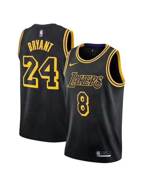 Los Angeles Lakers Kobe Bryant 24 Black Gold Basketball Jersey NBA 8 ...