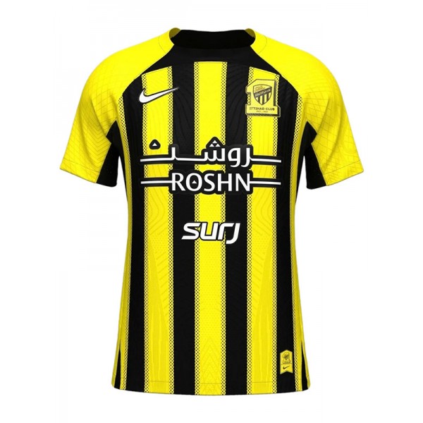 AL-Ittihad home jersey soccer uniform men's first sportswear football kit top shirt 2024-2025