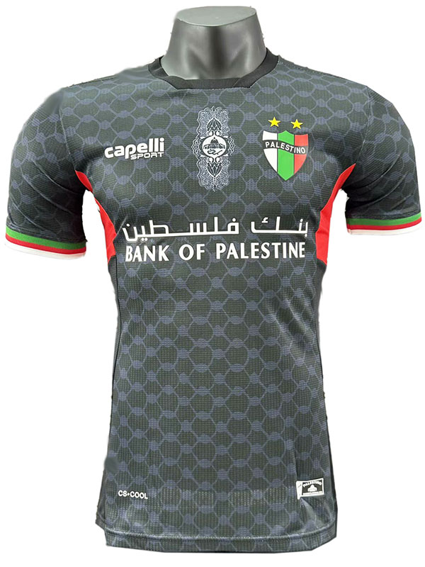 Palestino Deportivo away jersey soccer uniform men's black sportswear football kit top shirt 2024-2025