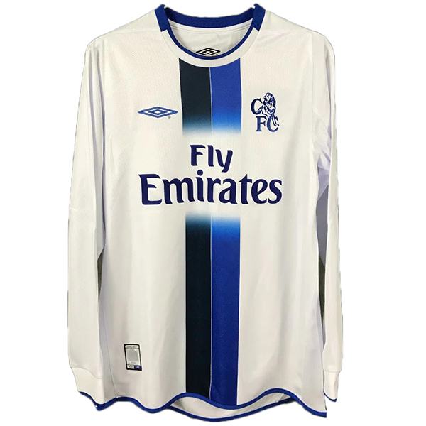 Chelsea away retro soccer jersey long sleeve maillot match men's second soccer sportwear football shirt 2003-2005
