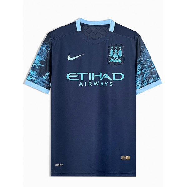 Manchester city away retro jersey vintage soccer uniform men's second football kit tops sports shirt 2015-2016