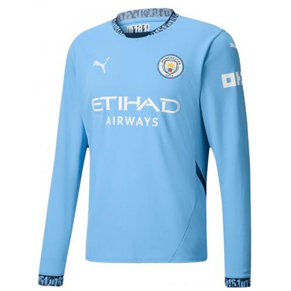 Manchester city home long sleeve jersey soccer uniform men's first sportswear football kit top shirt 2024-2025