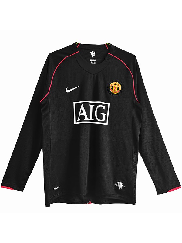 Manchester united away long sleeve retro jersey men's second sportswear football tops sport soccer shirt 2007-2008