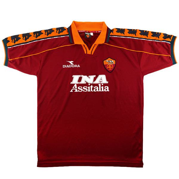 AS roma home retro soccer jersey maillot match men's first sportswear football shirt 1998