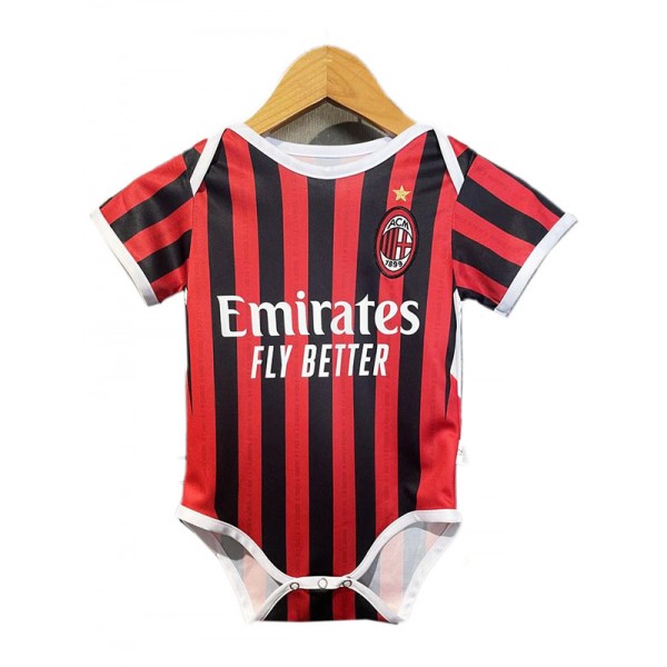 AC milan home baby onesie mini newborn bodysuit first summer clothes one-piece jumpsuit 2024-2025