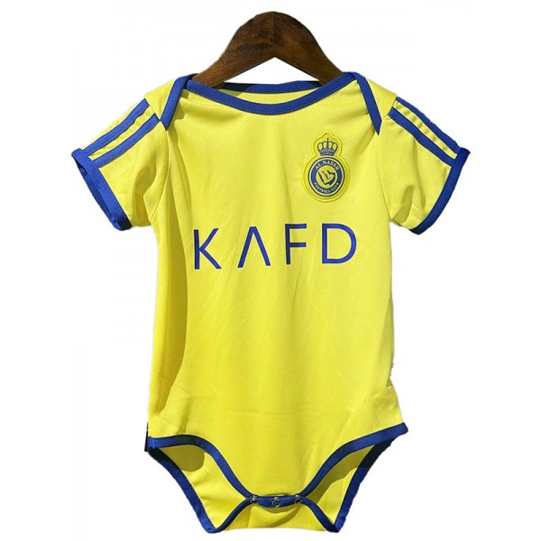 Al Nassr home baby onesie mini newborn bodysuit first summer clothes one-piece jumpsuit 2024-2025