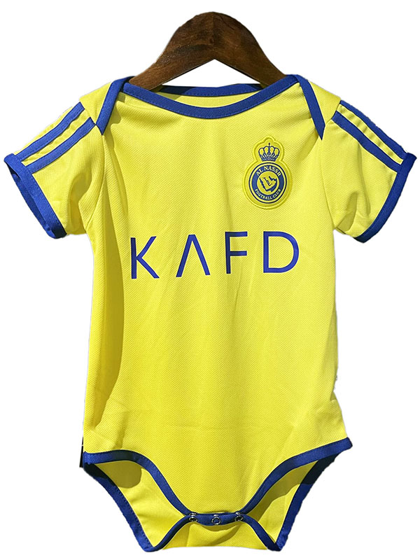 Al Nassr home baby onesie mini newborn bodysuit first summer clothes one-piece jumpsuit 2024-2025