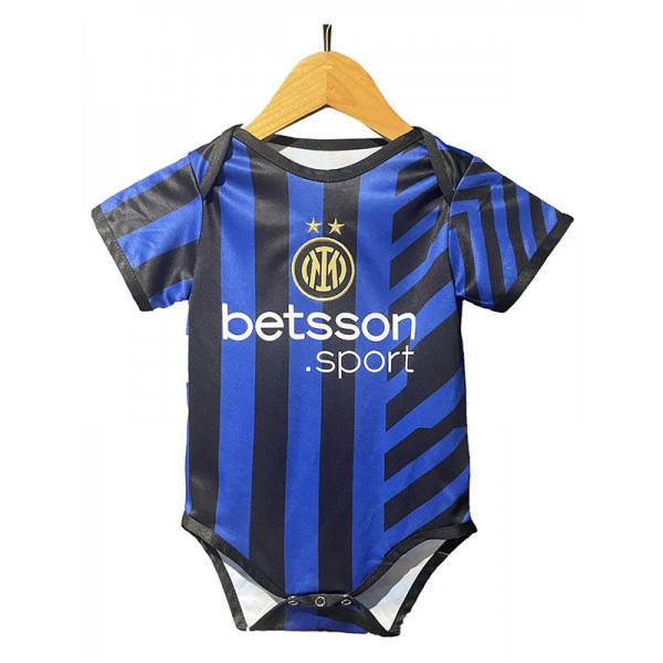 Inter milan home baby onesie mini newborn bodysuit first summer clothes one-piece jumpsuit 2024-2025