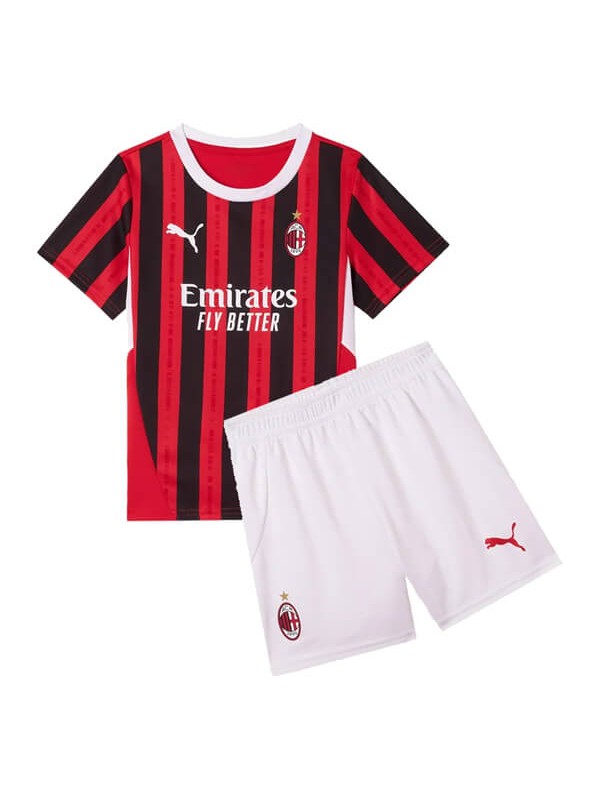 AC milan home kids jersey soccer kit children first football mini shirt youth uniforms 2024-2025