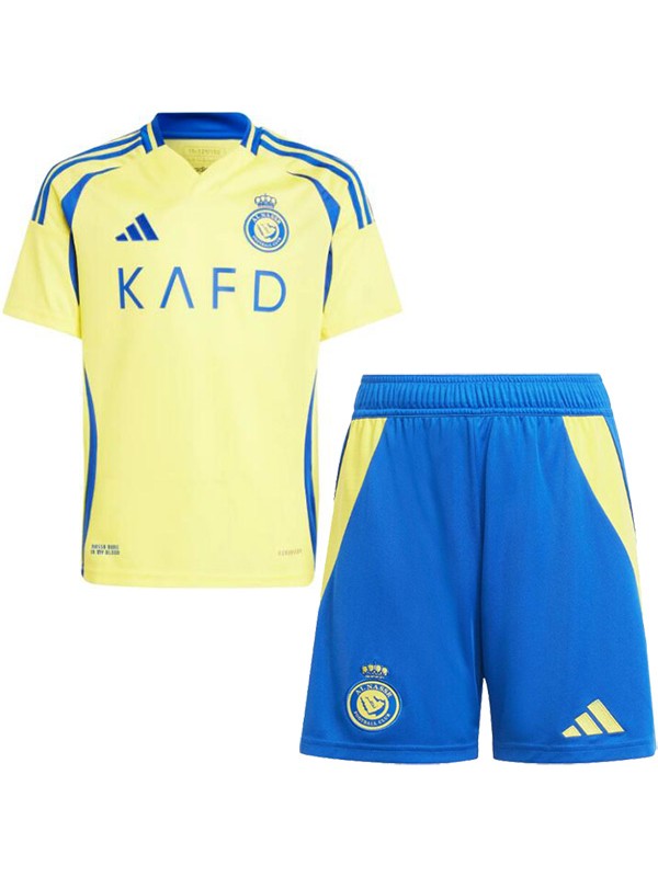 Al nassr home kids kit infant soccer jersey children first football mini shirt youth uniforms 2024-2025