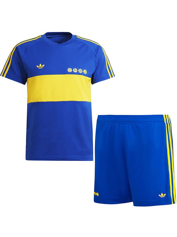 Boca juniors home kids retro jersey vintage soccer kit children first football mini shirt youth uniforms 1980-1981