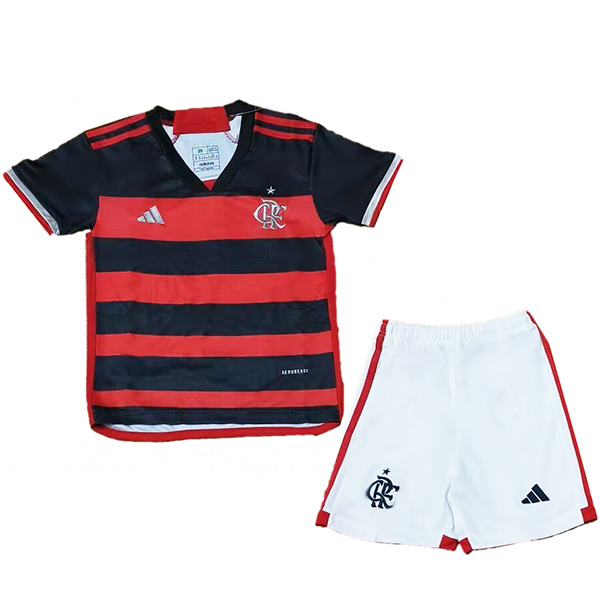 CR Flamengo home kids jersey soccer kit children first football mini shirt youth uniforms 2024-2025