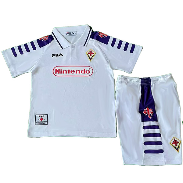 Fiorentina away kids retro jersey soccer kit children second vintage football mini shirt youth uniforms 1998-1999