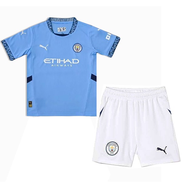 Manchester city home kids jersey soccer kit children first football mini shirt youth uniforms 2024-2025