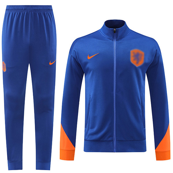 Nethlan jacket football sportswear tracksuit full zipper men's training kit blue outdoor uniform soccer coat 2024-2025