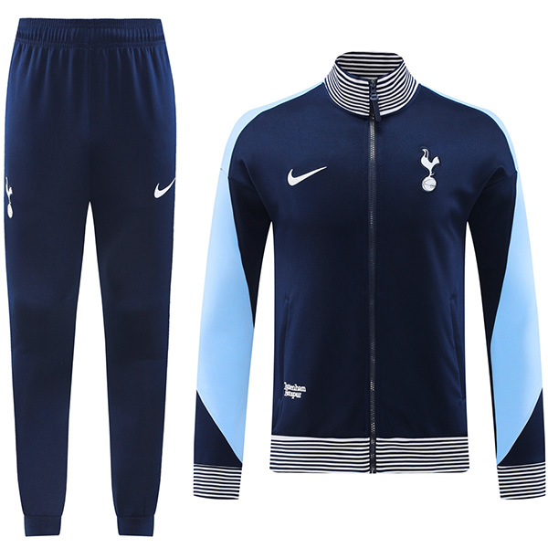 Tottenham Hotspur jacket football sportswear tracksuit full zipper men's training kit navy outdoor uniform soccer coat 2024-2025