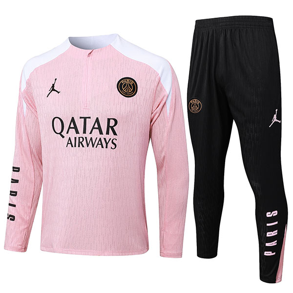 Jordan paris saint-germain tracksuit soccer pants suit sports set half zip necked pink black uniform men's clothes football training kit 2024-2025