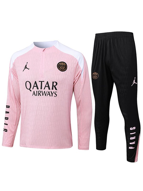 Jordan paris saint-germain tracksuit soccer pants suit sports set half zip necked pink black uniform men's clothes football training kit 2024-2025