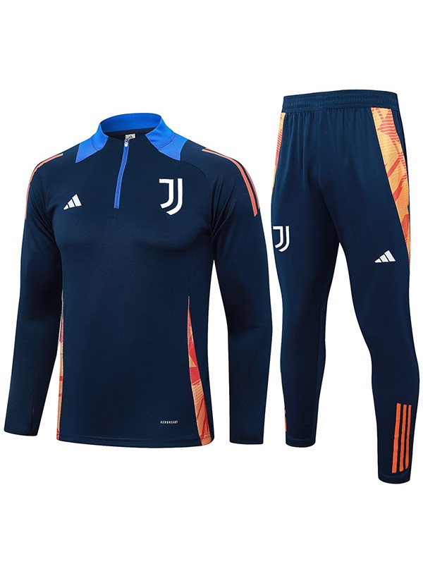 Juventus tracksuit soccer suit sports set zipper-necked uniform men's navy clothes football training kit 2024-2025